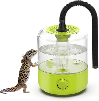 Terrarium Humidifier 2.5L Top-Fill Ultrasonic Reptile Mister System, Adjustable Cool-Mist Fogger with Quiet Auto Shut-Off, Single/Dual Hose Mister for Reptile Tank & Vivariums