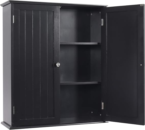 Bathroom Cabinet Wall Mounted,Over Toilet Storage Cabinet | Adjustable Shelves,Medicine Cabinets for Bathroom, Black