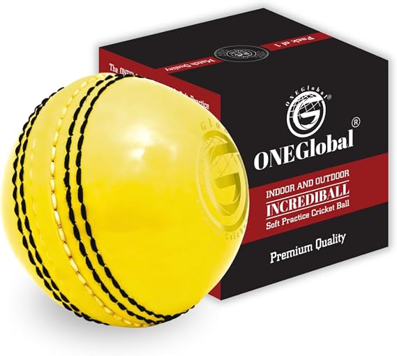 Incrediball Soft Practice Cricket Ball | Outdoor & Indoor Rubber Cricket Ball With Core & Stitched Seam | For Practice, Training & Family Fun | Senior & Junior Size