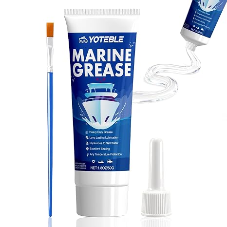 Marine Grease Tube, Waterproof High Temp, Against Water Washout 50g | Extreme Pressure Protection, Marine Grade Grease for Propeller Shaft, Rudder Bearing, Trailer & Boat Maintenance(-30C-250C)
