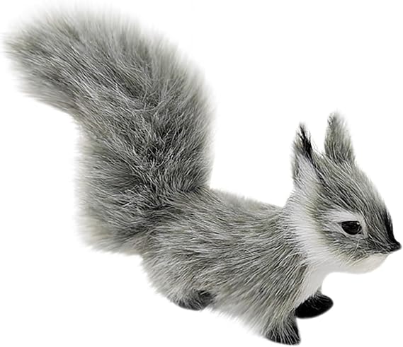 Grey Mini Simulation Plush Squirrel 10cm Mini Squirrel Stuffed Animals Plush Rabbit Soft for Gift Home Decor Place Table Decorations Ornament Room Decorations