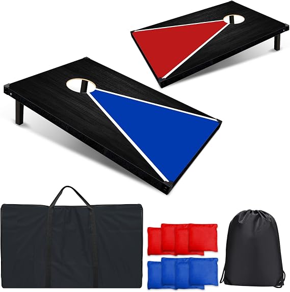 Cornhole Board Set, 3'x2' Cornhole Set, Corn Hole Boards Set, Lightweight Corn Hole Set Includes 2 Cornhole Boards, 8 Cornhole Bean Bags & Carry Case for Outdoor Games