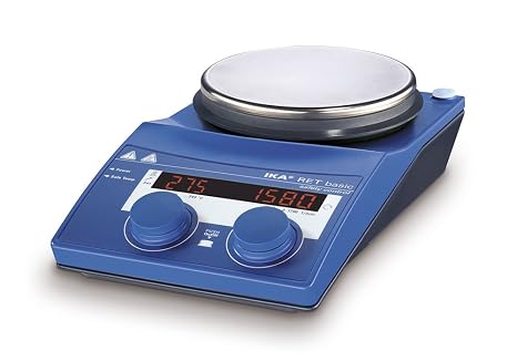 IKA WORKS 3622001 RET Basic Magnetic Stirrer, 20 L Maximum Stirring Quantity, 050 to 1500 RPM Speed Range, 115V, 5060 Hz, 160 mm W x 95 mm H x 270 mm