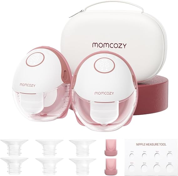 Momcozy Breast Pump Hands-Free Mobile Style Wearable M6 24mm, 2Pcs Cozy Red