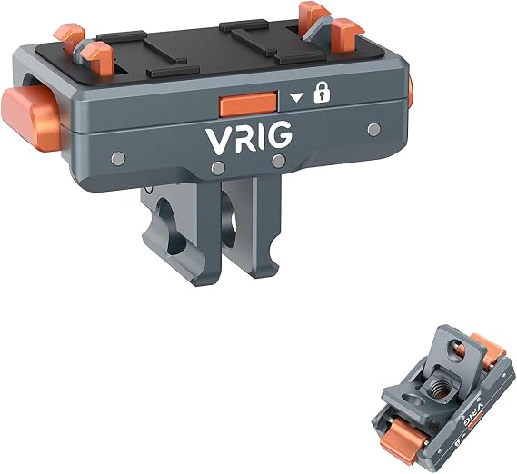 VRIG Magnetic Quick Release Adapter Mount Compatible with Insta360 X5/X4 Air, with 1/4 Screw Hole/Adapter Connection/Safety Lock, Aluminum Alloy Safety Lock Mount for Insta 360 Ace Pro 2/Ace Pro/Ace