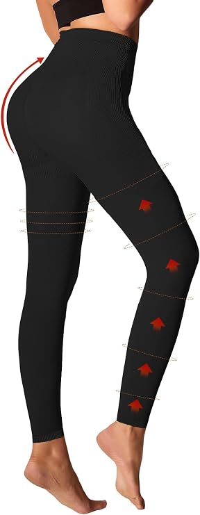 Medical Compression Pantyhose for Women 8-15mmHg, Graduated Support Footless Compression Tight, High Waist Circulation Compression Leggings, Comfort All Days, for Varicose Veins, Leg Pain(Black, M)