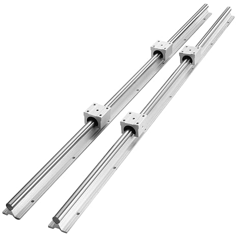 VEVOR Linear Rail Slide SBR16-1000mm 2 PCS and 4 PCS SBR16UU Slide Blocks Linear Guide Rail and Bearings Kit for Automated Machines DIY Project CNC Router Machines