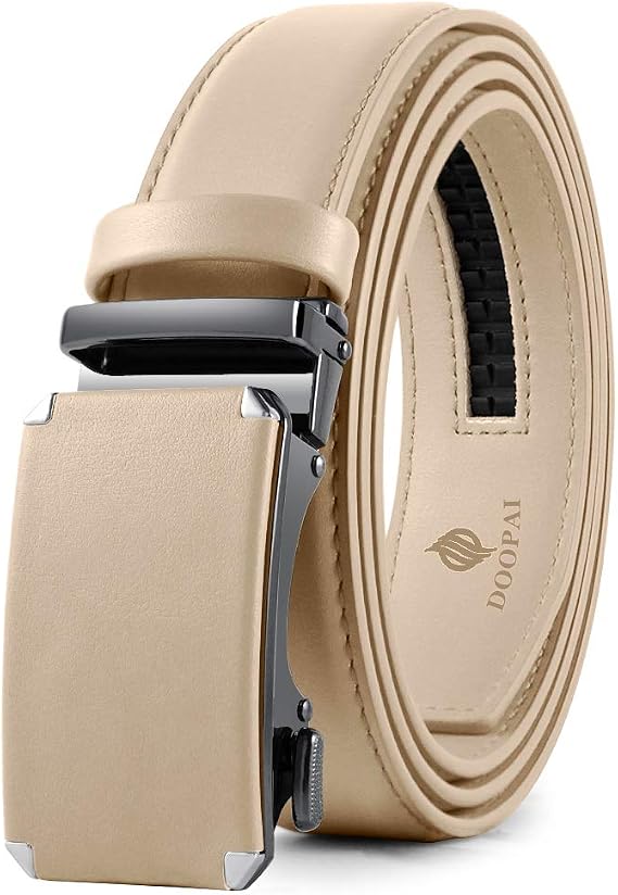 DOOPAI Leather Ratchet Belts for Men Automatic Belts Men Slide Buckle 35mm
