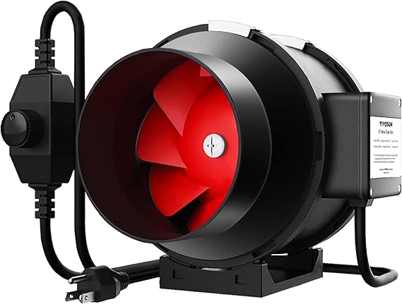 VIVOSUN R6 6" Inline Duct Ventilation Fan & Speed Controller, Workshop 390 CFM Fan for HVAC, Vent Booster Fan for Grow Tents, Basements, Bathrooms, Kitchens, Attics and 3D Printer