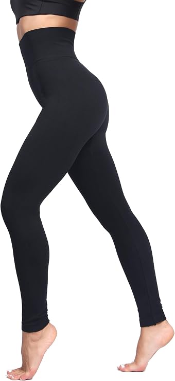 DINNAPE Winter Fleece Lined Leggings for Women High Waisted Leggings Thick Warm Tummy Control Leggings Carbon Black