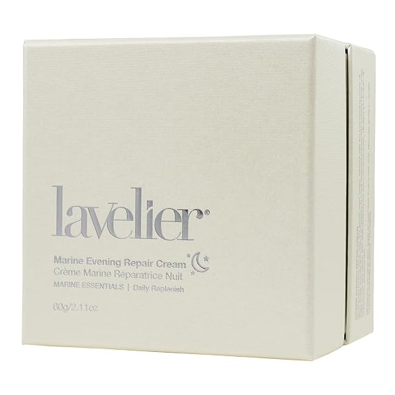 LAVELIER Marine Evening Repair Cream | 2.11 Oz - Anti Aging Night Moisturizer - Addresses Fine Lines & Wrinkles - Lightweight - Non-Greasy