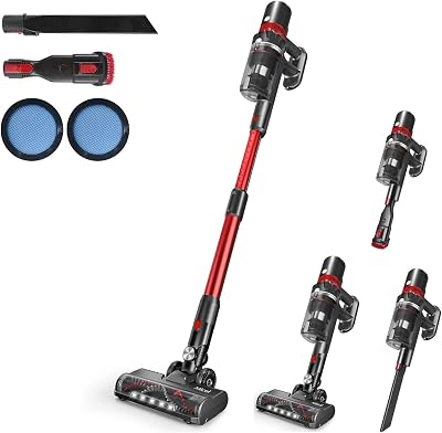 Micol 27000Pa Cordless Vacuum Cleaner, 350W Brushless Motor Stick Vacuum, Up to 45 Minutes Runtime Detachable Battery, 4 in 1 Handheld Lightweight Vacuum for Home Hard Floor Carpet Pet Car