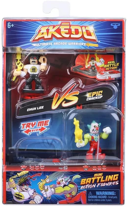 Akedo Ultimate Arcade Warriors Versus Pack - Chux Lee Vs Crackup, Multicolor (14257)