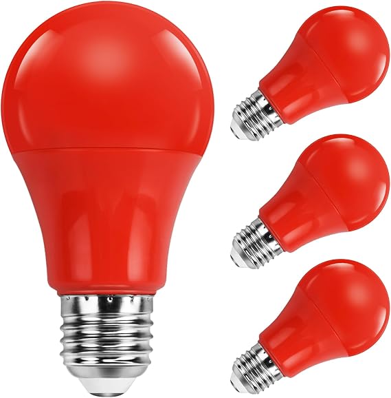 SCNNC A60/A19 E27 LED Red Sleep Light Bulb 9W Red Coloured Light Bulb [Energy Class F]