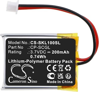 Cameron Sino Battery for SkyCaddie Golf Linx PN:SkyCaddie CP-SCGL 200mAh  0.74Wh