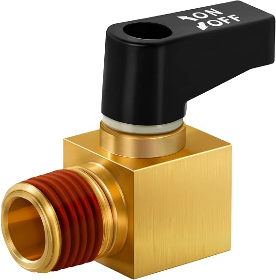 SUNROAD Air Compressor Valve ,Ball Type Drain Valve Brass Mini Ball Valve, 1/4 Inch NPT Male x NPT Female for Air Compressor