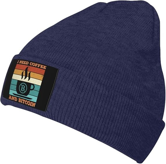 I Need Coffee and Bitcoin Beanie Hat for Men Women Knit Skull Cap Warm Hats Black Knitted Caps