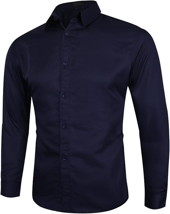 JEShifangjiusu Men's Long Sleeve Dress Shirts Regular Fit Business Wrinkle Free Dress Shirt Casual Stretch Button Down Shirt