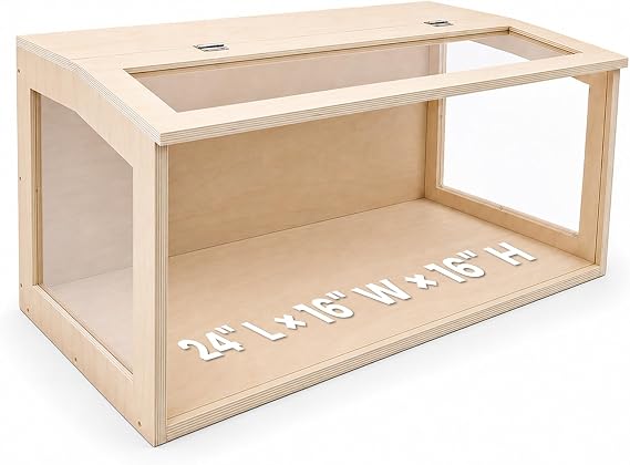 Large Hamster Cage,Transparent Habitat with Openable Top,24x16x16 Inch