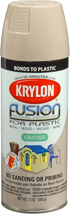 Krylon K02323007 Fusion For Plastic Spray Paint, River Rock, 12 Ounce