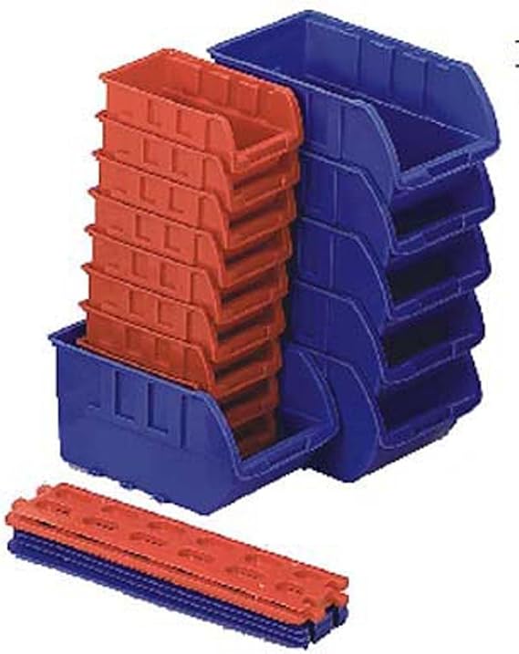 BIN BUDDY 15-Piece Storage Bins Set | Two Sizes: 9.5" x 6" x 5" & 6.75" x 4" x 3" | Durable Construction | Includes Colorful Wall Racks | Organize & Declutter