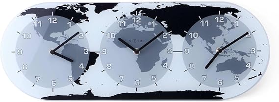 NEXTIME Mondial Wall Clock, Clear, (NT8108)