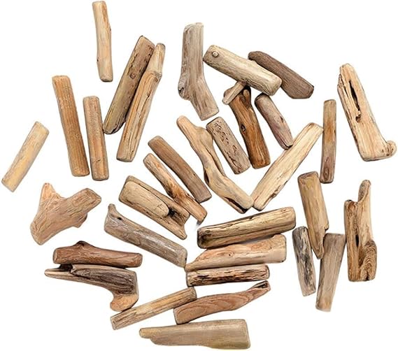 20 Pcs Natural Driftwood Pieces Branch Slices Craft Sticks Beach Decor for for DIY Crafts Photo Props Craft Sticks, Beach Wood Crafts Decor Craft Supplies