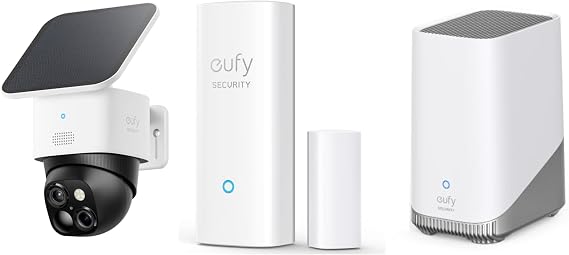 Anker Eufy SoloCam S340 Outdoor Camera + Security Entry Sensor + HomeBase Set