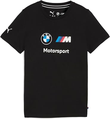 PUMA Kids Boys BMW M Motorsport Essentials Logo Crew Neck Short Sleeve Casual Tops Casual - Blue