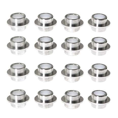 RLECS 16pcs 8mm Roller Skate Bearing Gasket Silver Skateboard Scooter Quad Roller Inline Skate Wheel Bearing Spacers