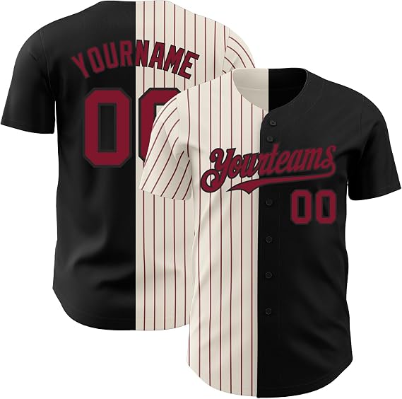 Custom Split Baseball Jersey Men Women Youth Personalized Pinstripe Baseball Shirts Sports Uniform Stitched Name Number Logo