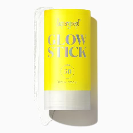 Supergoop! Glow Stick, SPF 50 PA++++ Dry Oil Sunscreen Stick for Face & Body - Brightens & Hydrates for a Healthy Glow - Mess-Free, Travel-Friendly SPF