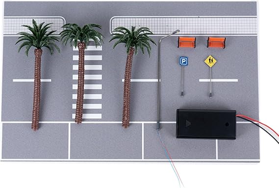 1/64 Scale Diorama Car Parking Lot Model Kit, With LED Light Roadway, City Street Scene Display, For Diecast Cars And Trucks, Collectible Scenery For Hobbyists