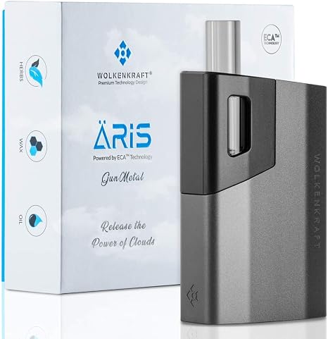 Wolkkraft ÄRiS Premium Vaporizer Gun Metal For herbs and extracts ECA convection extendable glass mouthpiece easy to clean high steam quality