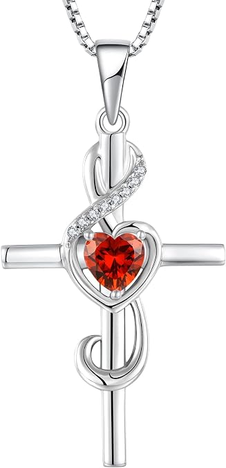 STARCHENIE Women's Note Cross Necklace Sterling Silver Crucifix Pendant Treble Clef Jewelry for Music Lover