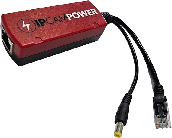 Gigabit POE to 12V DC Converter w/POE Pass Through, Takes Incoming POE and Converts to 12V DC While Passing Through The Power Over Ethernet, 802.3af/at, 10/100/1000, Splitter and Extender