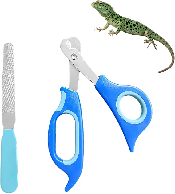 Bearded Dragon Nail Clippers with Nail File,Stainless Steel Bearded Dragon Toe Nail Clippers Professional Grooming Pet Tool for Small Breed Animals
