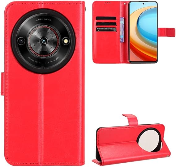 ZTE Nubia Focus 5G Case [Wallet] [Clip Function] [Card Slots] [Magnetic Flip Cover] Compatible with ZTE Nubia Focus 5G Smartphone (Red)