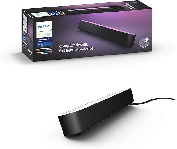Philips Hue Play, Akıllı LED Aydınlatma, Siyah, Güç Adaptörü Dahil - 25.000 Saat Ampul Kullanım Ömrü [Enerji Sınıfı A+]