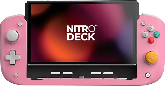 CRKD Nitro Deck - プロフェッショナル ハンドヘルド デッキ ゼロ スティック ドリフト Nintendo SwitchおよびSwitch OLED用 レトロピンク - ノスタルジアコレクション