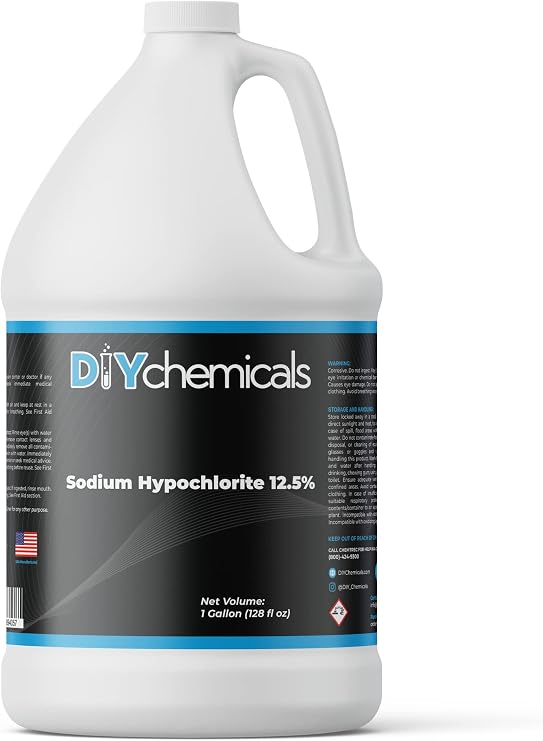 Sodium Hypochlorite 12.5% - Bleaching Agent in Detergents, Textile, Paper and Pulp Industries - Made in USA (1 Quart)