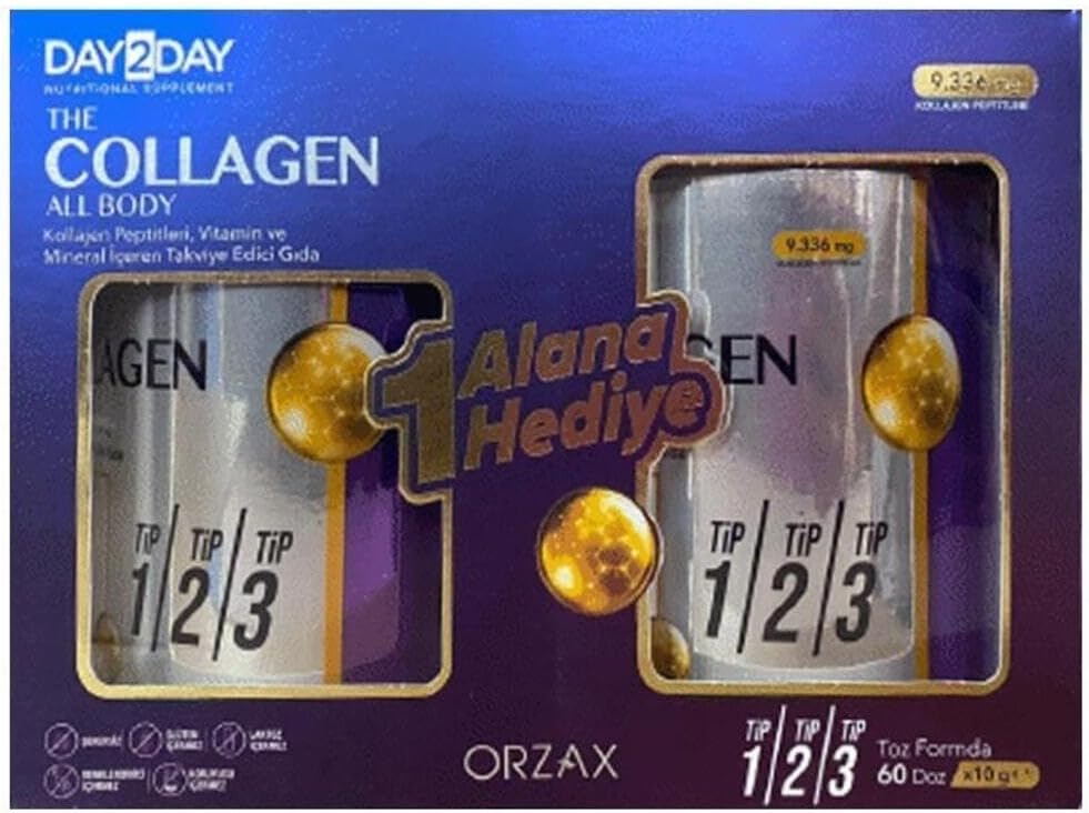 DAY2DAY The Collagen All Body Toz 300 Gr, Vitamin ve Mineral İçeren Takviye, 1 Alana 1 Bedava