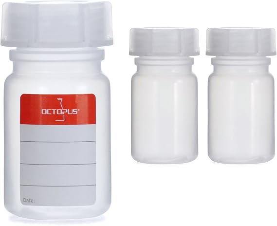 Octopus 3 Wide Mouth Bottles 50 ml Made of LDPE Round with Screw Cap