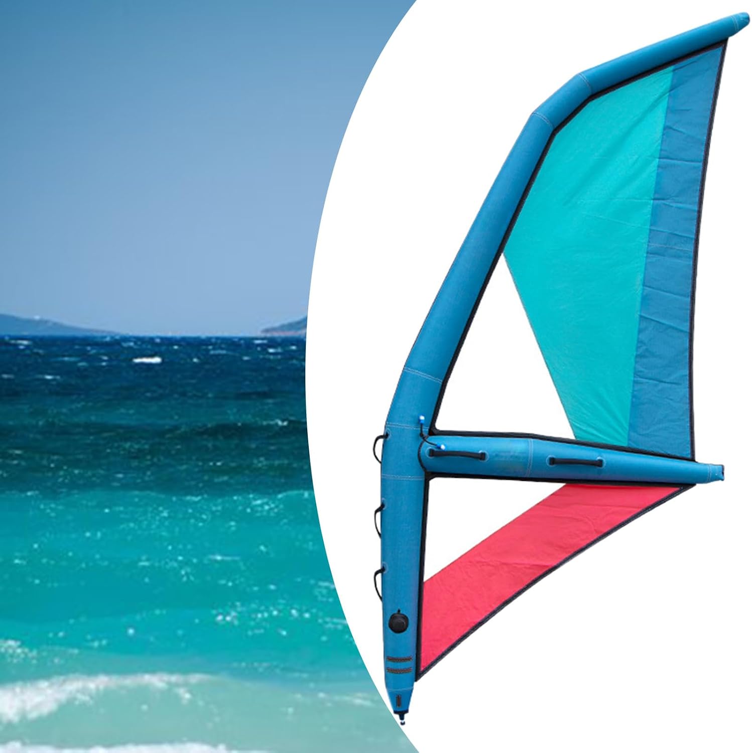 Inflatable Sail Professional,Windsurf Sail,Oxford Cloth  PVC Blue and Red Inflatable Wing for Surfing,Water Play