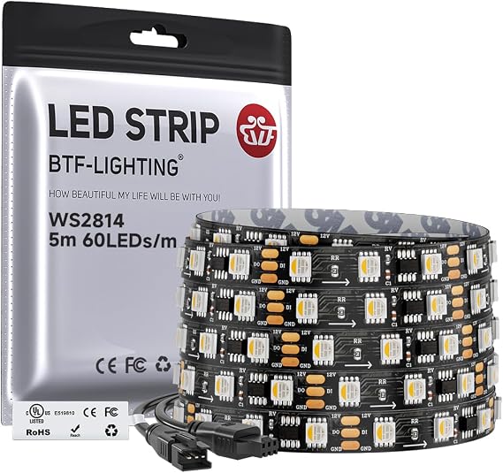 BTF-LIGHTING WS2814 IC RGBW RGB+Warm White UL Listed,DC12V 16.4FT 60LED/m