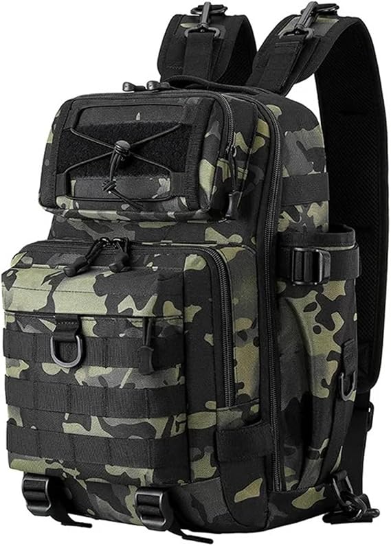 Fishing Backpacks Tactical Travel Backpack Bag Sling Bag Outdoor Hiking Camping Hunting Backpack(Black)