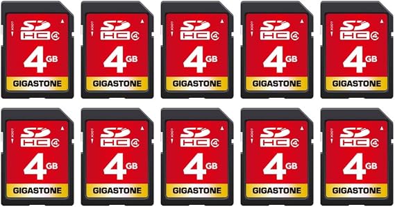 GIGASTONE 4GB SD Card 10-Pack, Speed Up to 20MB/s, SDHC UHS-I Class 4 Memory Card for Photo Video Music Voice File DSLR Camera DSC Camcorder Recorder Playback PC Mac POS (Pack of 10)