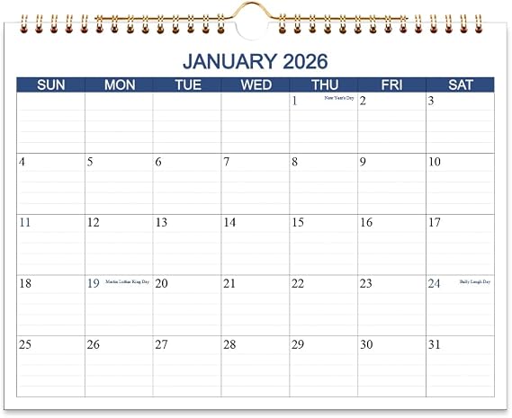 Calendar 2026 2027 - Wall Calendar Runs Apr 2026 to Jun 2027-15 Months Calendar Planner with Thick Paper for Planning and Organizing for Home or Office, Blue Hanging Calendars, 8.5 x 11 Inches Calendars 26 2027