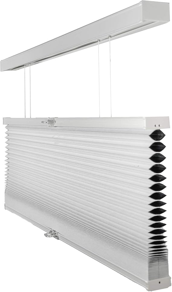 Custom Made Cordless Cellular Shades, Cotton (Blackout) Inside Mount,W:24" xH:48"