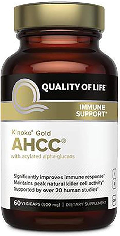 Kinoko Gold AHCC Capsules - 60 Vegicaps / 500mg by Qaulity Of Life Labs